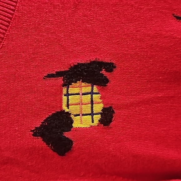 Talbots sz medium red crewneck Sottie Dog sweater cashmere blend - Picture 5 of 8